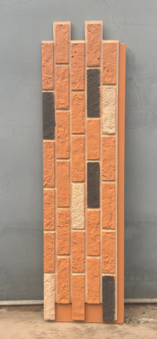 Interlocking rustic brick-look panel