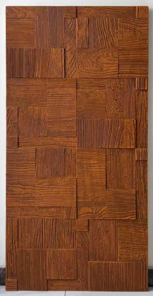 Wood-grain brick-look panel