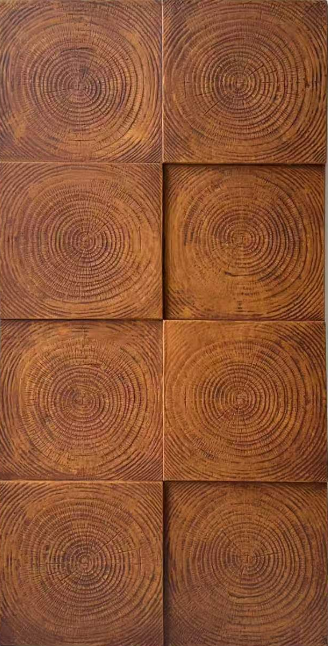 Large-format tree-ring wood-look panel