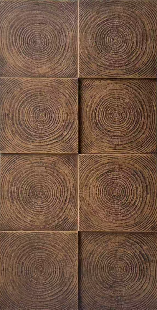 Tree-ring wood-look panel