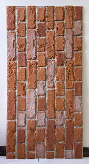Weathered rustic brick-look panel